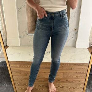 Ag Adriano Goldschmied Blue Skinny Jeans with Vintage Wash